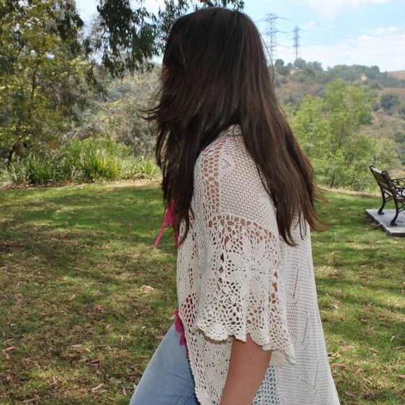 Handmade Crochet Cardigan- M/L (no size tag) - Picture 2 of 7